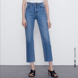Zara high rise straight leg jeans